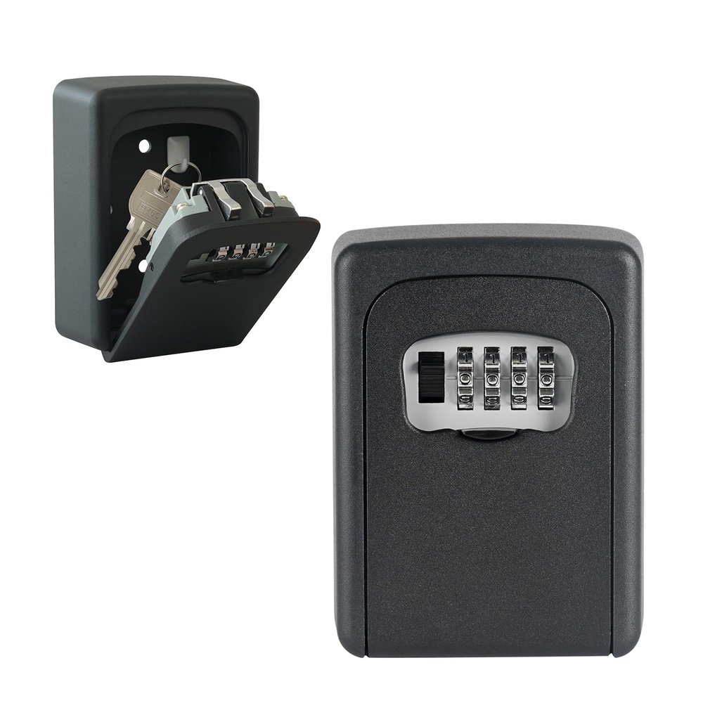 CARL Office Equipment CKB-S02-K Key Box, Key Storage Box, Key Security, 4-Digit Combination Lock, Wall-Mounted Type, Black, Japanese Manufacturer