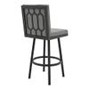 Armen Living Gem Swivel Modern Metal and Grey Faux Leather Bar and Counter Stool view 4