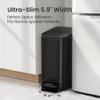 Cesun Small Bathroom Trash Can with Lid Soft Close, Step Pedal, 6 Liter / 1.6 Gallon Stainless Steel Garbage Can with Removable Inner Bucket, Anti-Fingerprint Finish (Matt Black) view 2