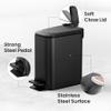 Cesun Small Bathroom Trash Can with Lid Soft Close, Step Pedal, 6 Liter / 1.6 Gallon Stainless Steel Garbage Can with Removable Inner Bucket, Anti-Fingerprint Finish (Matt Black) view 3