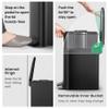 Cesun Small Bathroom Trash Can with Lid Soft Close, Step Pedal, 6 Liter / 1.6 Gallon Stainless Steel Garbage Can with Removable Inner Bucket, Anti-Fingerprint Finish (Matt Black) view 4