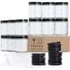 12 Pack, 8 OZ Clear Candle Jars For Making Candle, Thick Glass Jars with 12 Metal & 12 Plastic Lids - Empty Round Food Storage Containers, Canning Jar For Spice, Powder, Liquid, Sample - Food Grade view 1