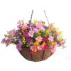 Outdoors and Home Silk Flowers Decoration Chain Hanging Basket Flowerpot Artificial Daisy Flower (Small Basket) view 2