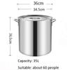 304 Stainless Steel Stock Pot, Commercial/Household Thickened Large Soup Pot With Lid, Cooking Pot For Gas Stove/induction Cooker (6-70L) (Size : 35L) view 2