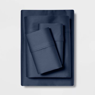 1000-Thread-Count 100% Pure Egyptian Cotton- Sateen Weave Premium Bed Sheets, 4 Piece Luxury Shet Set, Fits mattresses Upto 18 Deep Pocket (RV-King, Mediterranean Blue}