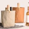 Wine Bag Bags Party Favor New Year Wine s Baking Wrapping Insulated Shopping Whiskey Bottle Washed Kraft Paper Material Bottle Strap view 3