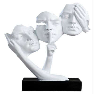 AINIYF Abstract Statues for Home Decor, Sculpture of Three Wise Men Like Three Wise Monkeys Home Decor Accents, See No Evil, Hear No Evil, Speak No Evil'', Human Figurines Ornament (Color : White)