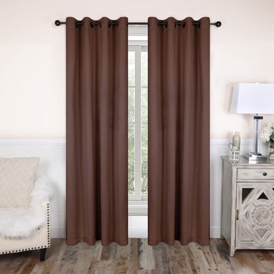 BLUENILEMILLS BNM Room Darkening Blackout Curtain Panels with 8 Grommets, Perfect Drapes for Kitchen, Bedroom, or Living Room Windows, Modern Solid Blackout Curtains, Set of 2, 52" x 84", Cappuccino
