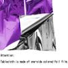 Purple Foil Tablecloth Plastic Table Cover Rectangle Table Tinsel Foil Table Cloth for Wedding Anniversary Bachelorette Birthday Baby Shower Graduation Thanksgiving Christmas Party, 54 x 108 Inch, 2pc view 4
