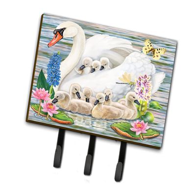 Caroline's Treasures PRS4045TH68 Mother Swan Leash or Key Holder, Wall Hooks, Key Hooks Holder, Coat Rack Wall Mount, Coat Hooks, Hooks for Hanging Keys, Towels, Aprons, Leashes,