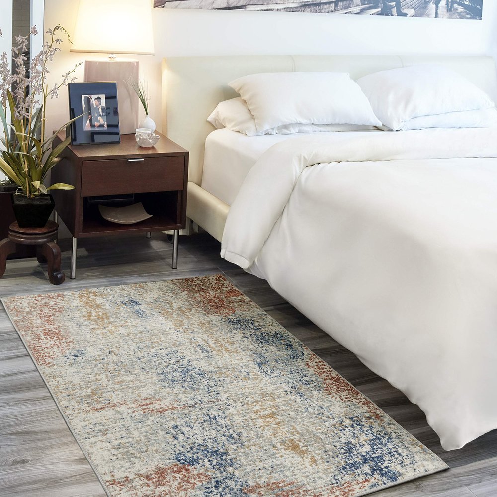 Nourison Home Concerto Abstract Ivory/Multi 3' x 5' Area Rug, Easy Cleaning, Non Shedding, Bed Room, Living Room, Dining Room, Kitchen (3x5)