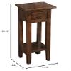 Sunset Trading Cottage Narrow Wood Side Table in Old Java Brown/Antique Iron view 3