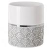Creative Scents Mirror Damask White and Gray Bathroom Accessories Set - 6 Piece Bathroom Accessory Set Includes: Trash Can, Tissue Box Cover, Soap Dispenser, Soap Dish, Toothbrush Holder & Tumbler view 4