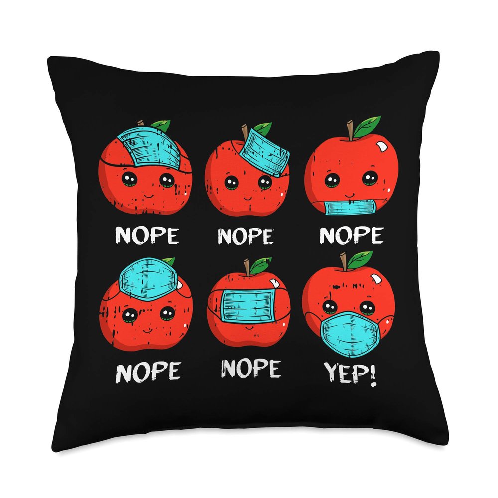 100 Days Of School Apple Face Mask Teacher Quarantine Gifts Throw Pillow