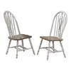 Sunset Trading Country Grove 18" Wood Keyhole Dining Chairs in Gray (Set of 2) view 1