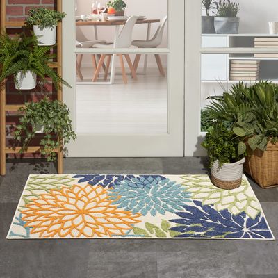 Nourison Home Aloha 36" x 60" Fabric Indoor/Outdoor Rug in Multi-Color