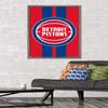 Trends International NBA Detroit Pistons - Logo 20 Wall Poster, 34L x 22.4W, Barnwood Framed Version view 2
