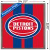Trends International NBA Detroit Pistons - Logo 20 Wall Poster, 34L x 22.4W, Barnwood Framed Version view 3