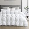 1 Pcs Pinch Pleated Comforter 500 GSM with Corner Tabs 100% Egyptian Cotton Premium Quality Baffle Pintuck Comforter Set All Season Goose Down White-Oversized Queen Comforter view 1