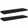 vidaXL Black Floating Wall Shelves, Set of 2, Modern Design, Honeycomb MDF, and Metal Construction, 31.5"x 9.3"x 1.5" view 1