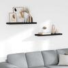 vidaXL Black Floating Wall Shelves, Set of 2, Modern Design, Honeycomb MDF, and Metal Construction, 31.5"x 9.3"x 1.5" view 2