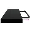 vidaXL Black Floating Wall Shelves, Set of 2, Modern Design, Honeycomb MDF, and Metal Construction, 31.5"x 9.3"x 1.5" view 4