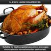14.6 Inch Roaster Pan, Enamel Oval Turkey Roasting Pan with Domed Lid - Mother's Gift, Covered, Non-sticky, Free of Chemicals - Rtissoire Chicken Meat Roasts Casseroles & Vegetables (14.6 Inch) view 2