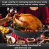 14.6 Inch Roaster Pan, Enamel Oval Turkey Roasting Pan with Domed Lid - Mother's Gift, Covered, Non-sticky, Free of Chemicals - Rtissoire Chicken Meat Roasts Casseroles & Vegetables (14.6 Inch) view 4