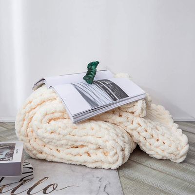 HXSM Handmade Chunky Knit Blanket Home Decor Soft Chenille Knitted Blanket Cozy Knitted Throw Blanket Oversized Blanket, Couch, Bed, Pet Mat, Baby Blanket, Gift, 200200cm
