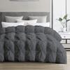 1 Pcs Pinch Pleated Comforter 500 GSM with Corner Tabs 100% Egyptian Cotton Premium Quality Baffle Pintuck Comforter Set All Season Goose Down Dark Grey-Oversized Queen Comforter view 1