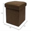 Emumu, Ottoman with Storage, 11.8Inch Storage Ottoman Cube, Sundries Storage, Sitting Storage Stool,Folding Structure (Brown) view 3