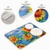Absorbent Dish Drying Mat for Kitchen Counter - Blue Background Sunflower Microfiber Drying Pad, Reversible Drainer Mats for Countertop, Large 18 x 24 inch view 4