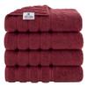 American Soft Linen Luxury 4 Piece Bath Towel Set, 600 GSM 100% Cotton Turkish Bath Towels for Bathroom 27x54 in Extra Large Bathroom Shower Towels, Bordeaux Red view 1