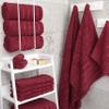 American Soft Linen Luxury 4 Piece Bath Towel Set, 600 GSM 100% Cotton Turkish Bath Towels for Bathroom 27x54 in Extra Large Bathroom Shower Towels, Bordeaux Red view 2