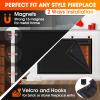 CADARA Fireplace Blocker Blanket Stops Heat Loss, Magnetic Fireplace Draft Stopper, Indoor Fire Place Draft Cover with Hook and Loop Tapes, Cold Air Blocker Save Energy, Black 39" W x 32" H view 3