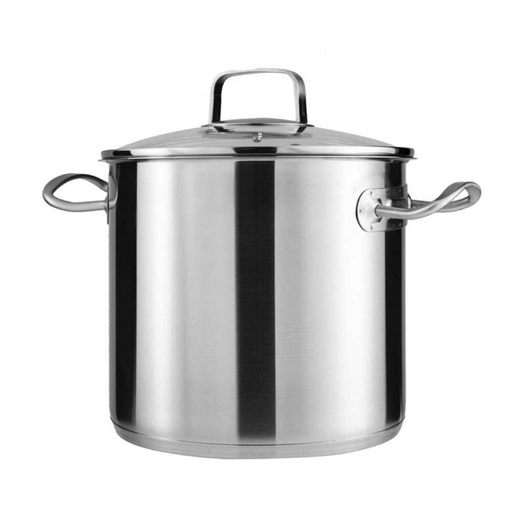 304 Stainless Steel Stock Pot, Commercial/Household Thickened Soup Pot, Cooking Pot with Lid, (9/12/15L), for Gas Stove/induction Cooker (Size : 9L)