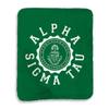 Alpha Sigma Tau AST Seal Sherpa Lap Blanket Forest Green view 1