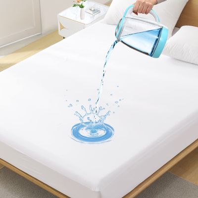 California King Waterproof Mattress Protector - Noiseless, Breathable, Machine Washable Fitted Mattress Cover with Deep Pocket up to 5-21White