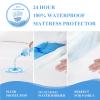 California King Waterproof Mattress Protector - Noiseless, Breathable, Machine Washable Fitted Mattress Cover with Deep Pocket up to 5-21White view 3