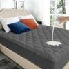 California King Mattress Protector Waterproof Washable Mattress Padded Cover Fitted Bed Protection Noiseless Plastic Bed Pad Deep Pocket Up to 18 Soft and BreathableGray view 1