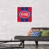 Trends International NBA Detroit Pistons - Logo 20 Wall Poster, 22.4L x 14.7W, White Framed Version view 2