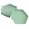 5 Pack Premium Dessert plate, 6.7 x 5.9" Reusable Appetizer Plates, Unbreakable Small Dessert Saucer, Colorful Snack Tableware Set for Fruit, Candy, Side Dishes (Hexagon) (15cm 5Green) view 1