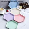 5 Pack Premium Dessert plate, 6.7 x 5.9" Reusable Appetizer Plates, Unbreakable Small Dessert Saucer, Colorful Snack Tableware Set for Fruit, Candy, Side Dishes (Hexagon) (15cm 5Green) view 3