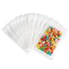 Bezall 100Pcs White Mylar Bags, Resealable Smell Proof Bags with Clear Window Foil Food Storage Pouch for Candy Jewelry Lip Gloss Packaging (6.3x9.4 Inch) view 1