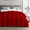 1 Pcs Pinch Pleated Comforter 500 GSM with Corner Tabs 100% Egyptian Cotton Premium Quality Baffle Pintuck Comforter Set All Season Goose Down Burgundy-Oversized Queen Comforter view 1