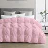1 Pcs Pinch Pleated Comforter 500 GSM with Corner Tabs 100% Egyptian Cotton Premium Quality Baffle Pintuck Comforter Set All Season Goose Down Baby Pink-King/Cal King Comforter view 1