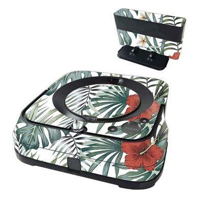 MightySkins Glossy Glitter Skin Compatible with iRobot Braava Jet m6 - Tropical Hibiscus | High-Gloss Glitter Finish | Easy to Apply and Change Style | Made in The USA
