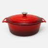 6 Qt Cast Iron Artisan Casserole Pan w/Red Enamel Coating, Oven and Stove top safe, Versatile for All Dishes view 1