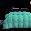 1 Pcs Pinch Pleated Comforter 500 GSM with Corner Tabs 100% Egyptian Cotton Premium Quality Baffle Pintuck Comforter Set All Season Goose Down Aqua Blue-King/Cal King Comforter view 2