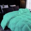 1 Pcs Pinch Pleated Comforter 500 GSM with Corner Tabs 100% Egyptian Cotton Premium Quality Baffle Pintuck Comforter Set All Season Goose Down Aqua Blue-King/Cal King Comforter view 3